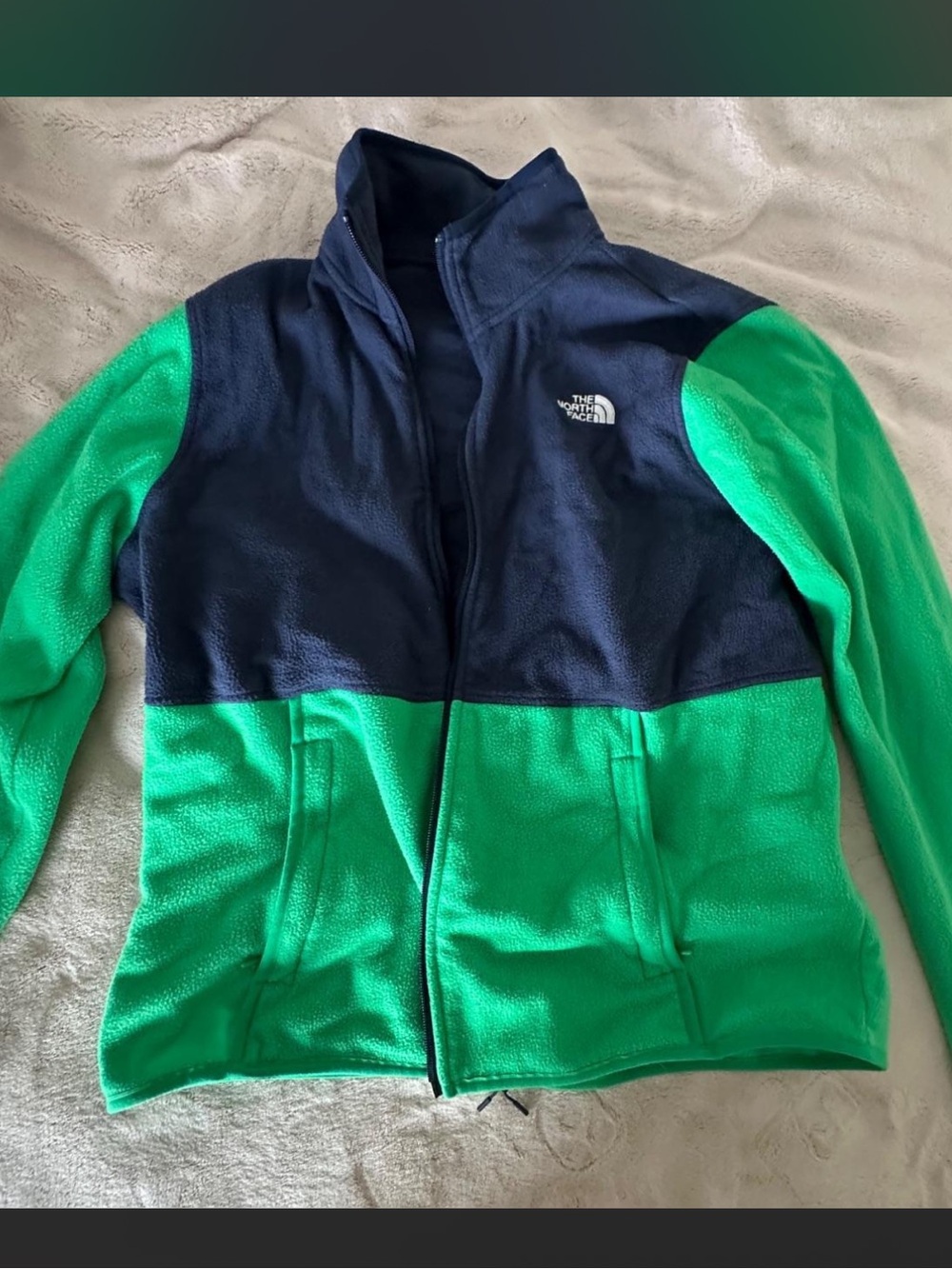 The North Face Navy & Bright Green Fleece Jacket